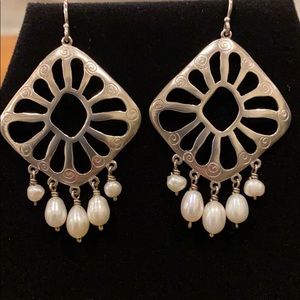 Silpada Sterling Silver and Pearl Earrings